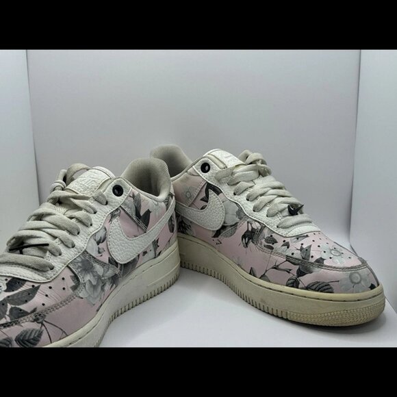 Nike Air Force 1 Low Floral Pink Grey Sneakers Women's Size 8.5‎ AO1017-102 - Picture 4 of 10